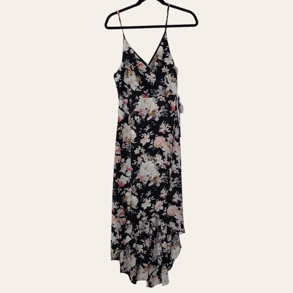iJoah Small High-Low Flowy Floral Print Dress with Black slip attached - Picture 2 of 9